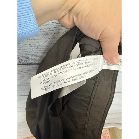 Zara Women's Brown Pleated Asymmetrical Buckle Midi Wrap Skirt Size Medium - Picture 9 of 10